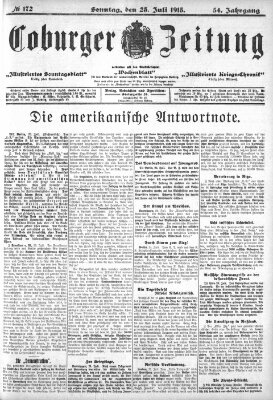 Coburger Zeitung Sonntag 25. Juli 1915