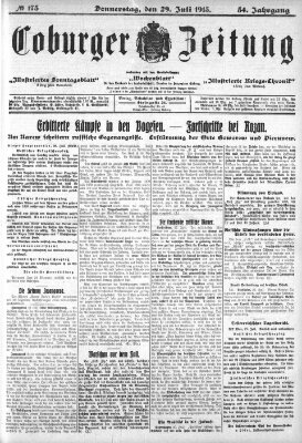 Coburger Zeitung Donnerstag 29. Juli 1915