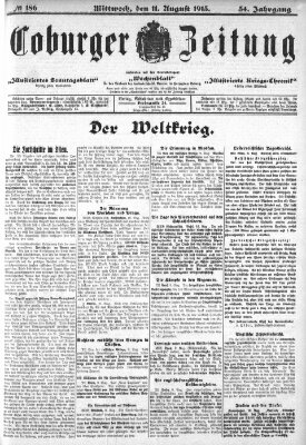 Coburger Zeitung Mittwoch 11. August 1915