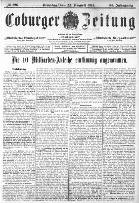 Coburger Zeitung Sonntag 22. August 1915