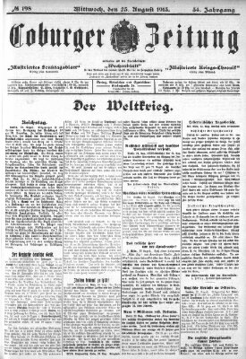 Coburger Zeitung Mittwoch 25. August 1915