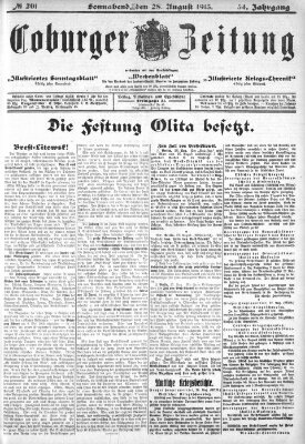 Coburger Zeitung Samstag 28. August 1915