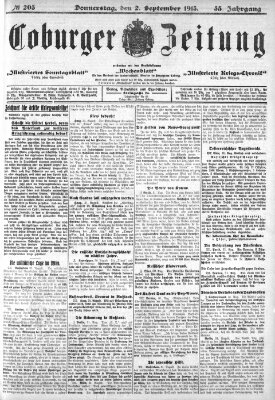 Coburger Zeitung Donnerstag 2. September 1915