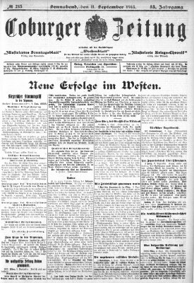 Coburger Zeitung Samstag 11. September 1915