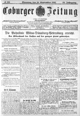 Coburger Zeitung Dienstag 14. September 1915