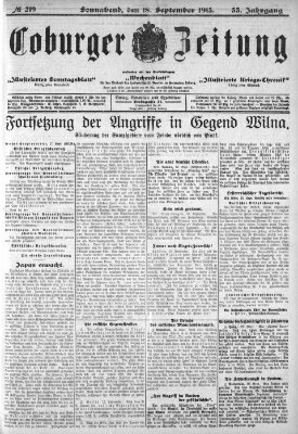 Coburger Zeitung Samstag 18. September 1915