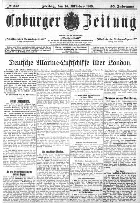 Coburger Zeitung Freitag 15. Oktober 1915