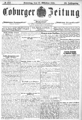 Coburger Zeitung Sonntag 17. Oktober 1915