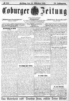 Coburger Zeitung Freitag 22. Oktober 1915