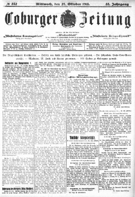 Coburger Zeitung Mittwoch 27. Oktober 1915