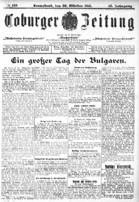 Coburger Zeitung Samstag 30. Oktober 1915