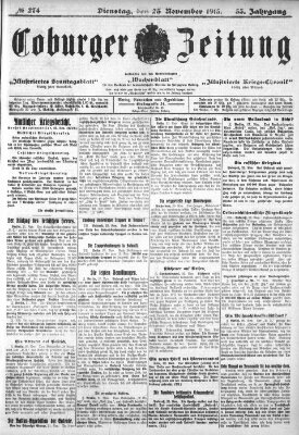 Coburger Zeitung Dienstag 23. November 1915