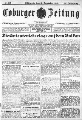 Coburger Zeitung Mittwoch 15. Dezember 1915