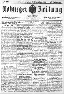 Coburger Zeitung Samstag 18. Dezember 1915