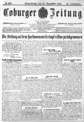 Coburger Zeitung Samstag 25. Dezember 1915