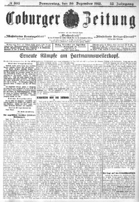 Coburger Zeitung Donnerstag 30. Dezember 1915