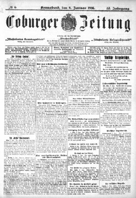 Coburger Zeitung Samstag 8. Januar 1916