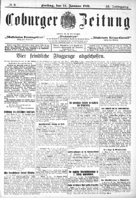 Coburger Zeitung Freitag 14. Januar 1916