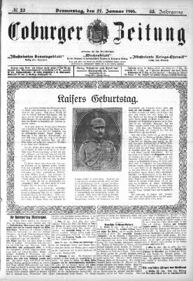 Coburger Zeitung Donnerstag 27. Januar 1916