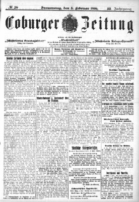 Coburger Zeitung Donnerstag 3. Februar 1916