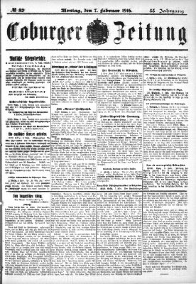 Coburger Zeitung Montag 7. Februar 1916