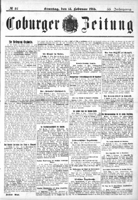 Coburger Zeitung Sonntag 13. Februar 1916