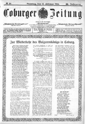 Coburger Zeitung Dienstag 15. Februar 1916