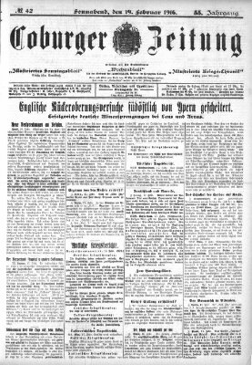 Coburger Zeitung Samstag 19. Februar 1916