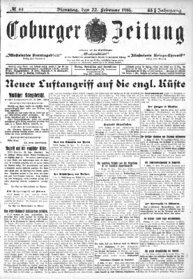 Coburger Zeitung Dienstag 22. Februar 1916