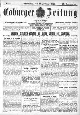 Coburger Zeitung Mittwoch 23. Februar 1916