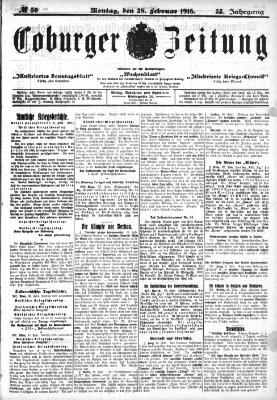 Coburger Zeitung Montag 28. Februar 1916