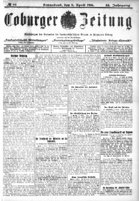 Coburger Zeitung Samstag 8. April 1916