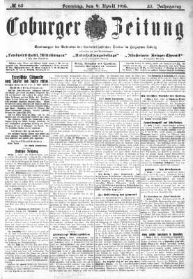 Coburger Zeitung Sonntag 9. April 1916