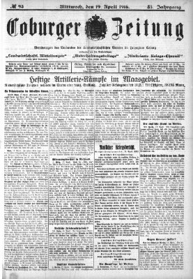 Coburger Zeitung Mittwoch 19. April 1916