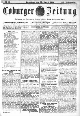 Coburger Zeitung Sonntag 23. April 1916