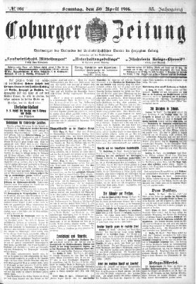 Coburger Zeitung Sonntag 30. April 1916