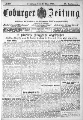 Coburger Zeitung Sonntag 21. Mai 1916