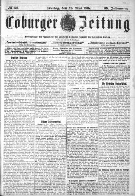 Coburger Zeitung Freitag 26. Mai 1916