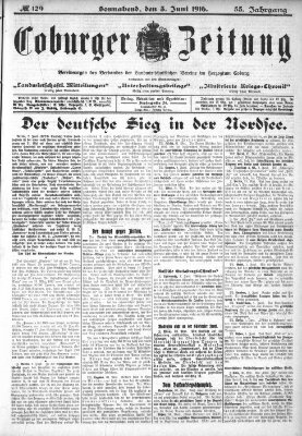 Coburger Zeitung Samstag 3. Juni 1916