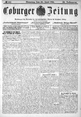 Coburger Zeitung Dienstag 20. Juni 1916