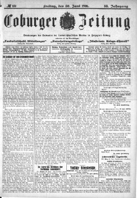 Coburger Zeitung Freitag 30. Juni 1916