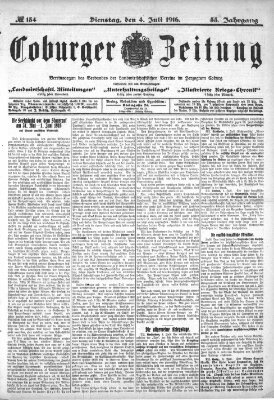 Coburger Zeitung Dienstag 4. Juli 1916