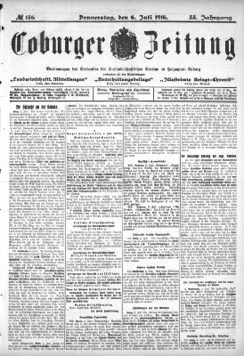 Coburger Zeitung Donnerstag 6. Juli 1916