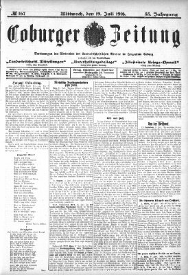 Coburger Zeitung Mittwoch 19. Juli 1916