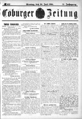 Coburger Zeitung Montag 24. Juli 1916