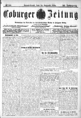 Coburger Zeitung Samstag 12. August 1916