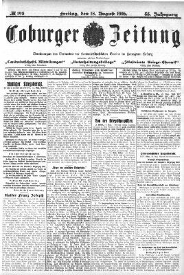 Coburger Zeitung Freitag 18. August 1916