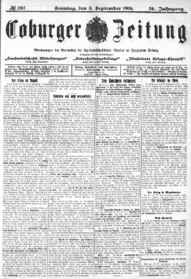 Coburger Zeitung Sonntag 3. September 1916