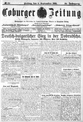 Coburger Zeitung Freitag 8. September 1916