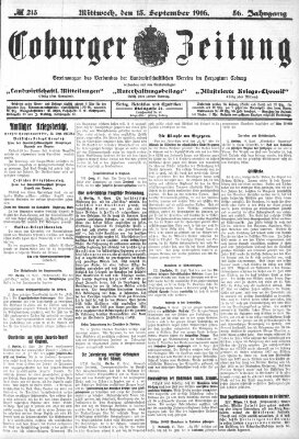 Coburger Zeitung Mittwoch 13. September 1916